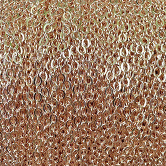 Tiny Flat Oval 2.5x2mm Rose Copper Plated Brass Chain Per Foot