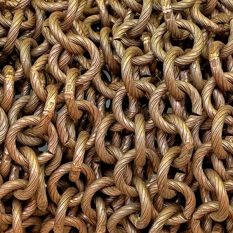 Thick Roped Circle Chain 9mm Antique Copper Plated Alloy Per Foot