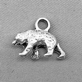 Bear Forest Hiking Camping Animal Charms 12x15mm Antique Silver Plated Alloy Q6 Per Pkg