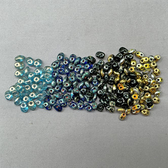 Celestial Sky Custom Dry Gulch Mix 5x2.5mm Czech Glass Two Hole SuperDuo Beads Per Tube