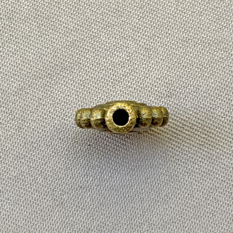 Dotted Swirl Coin Beads 11x10mm Antique Brass Plated Alloy Q32 Per Pkg