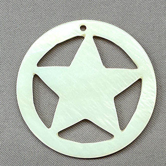 Cream Star 30mm Dyed Shell Beads Q4 Per Pkg