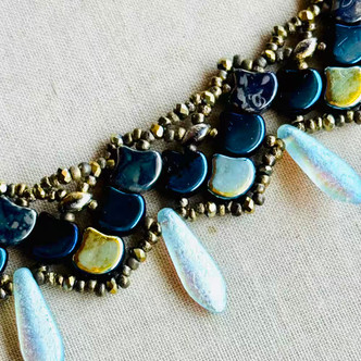 Woven Treasures Mermaid Scales Seed Beaded Necklace Artisan Made Per Pc