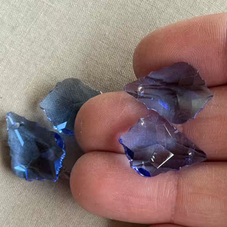 22x15mm Sapphire Prism Baroque Teardrop Charms 4Pcs Per Pkg