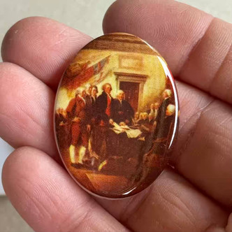 40x30mm The Signing of the Declaration Print Limoge Cabochon USA Resin Per Pc