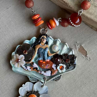 Ocean Bohemia Koi Mermaid Necklace Handmade in the USA Per Pc