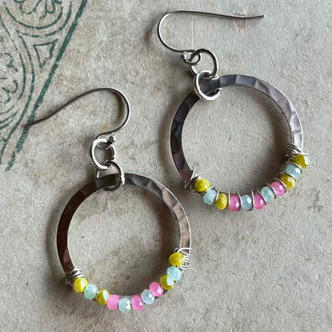 Chablis Simply Circle Earrings Silver Artisan Made in the USA Per Pair