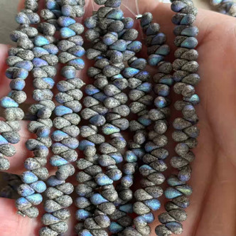 6x4mm Czech Glass Drop Beads Matte Mercury Patina Starlight 50Pcs Per Strand