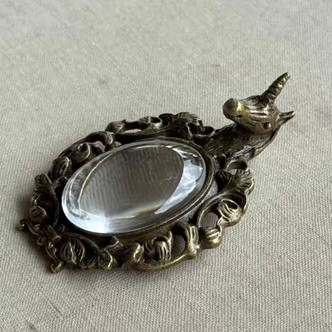 50x34mm Unicorn Memory Pendant Tray Setting Oval Glass Cab Antique Brass Q1 Set Per Pkg