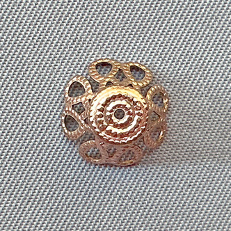 Filigree Cone Bead Caps 10x6mm Rose Copper Plated Stainless Steel Q10 Per Pkg