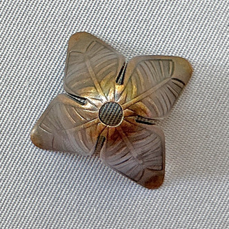 4 Petal Flower Bead Caps 17x22mm Antique Copper Plated Brass Q10 Per Pkg