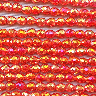 Vermilion AB 4mm Faceted Onion Chinese Crystal Glass Beads per Strand