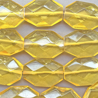 Goldenrod Hand Faceted Glass Nugget Beads Per Strand