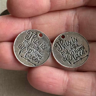 This Is My Happy Place Charms Silver Plated 22mm 6Pcs Per Pkg