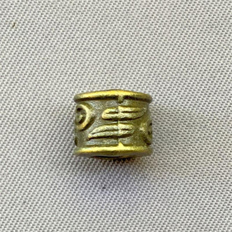 Decorative Large Hole Drum 7x8mm Antique Brass Plated Alloy Q30 Beads Per Pkg