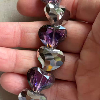 20x18mm Faceted Fancy Heart Beads Crystal Helio CAL Chinese Crystal Glass Per Strand