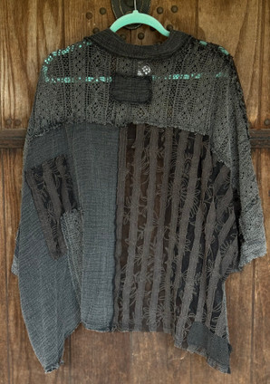 Charcoal Button Down Light Jacket POL Chic Distressed FWT444A Per Pc