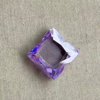 21mm Violet Purple Cubic Zirconia Micro Faceted Quatrefoil Per Pc