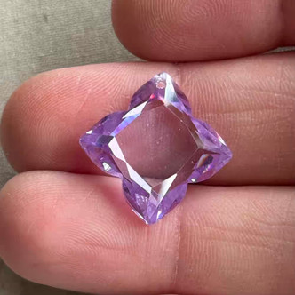 21mm Violet Purple Cubic Zirconia Micro Faceted Quatrefoil Per Pc