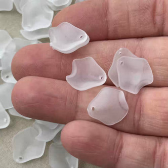 15x14mm Wavy Petal Charms Acrylic Lucite Frosted Matte Q50 Per Pkg