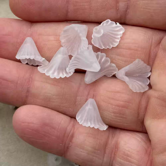 11x12mm Ruffled Trumpet Beads Acrylic Lucite Frosted Matte Q50 Per Pkg