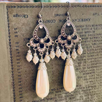 Pearls for Girls Chandelier Earrings Silver Artisan Made in the USA Per Pair