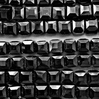 Jet 6mm Faceted Cube Chinese Crystal Glass Beads per Strand