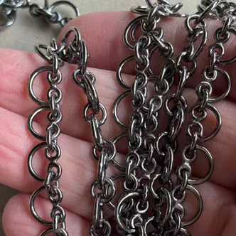 10x8mm Pretzel Scroll Gunmetal Plated Solid Copper Chain Soldered India No E-Coat Per Ft