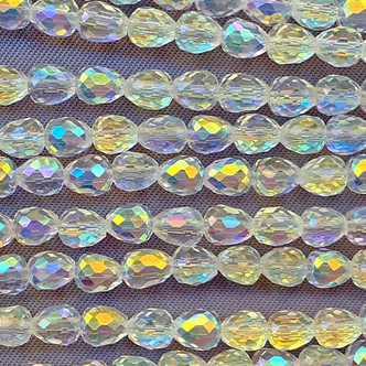 Clear Crystal Starlight 4mm Faceted Onion Chinese Crystal Glass Beads Per Strand