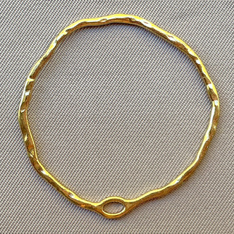 Textured Abstract Circle Frame Links 35mm Gold Plated Alloy Q12 Per Pkg