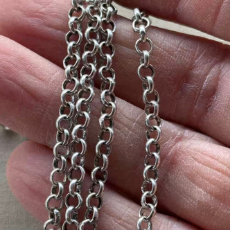 4mm Rolo Chain Soldered Antique Silver Per Foot
