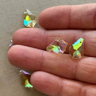 16x11mm Astral Champagne Prism Baroque Teardrop Charms 6Pcs Per Pkg