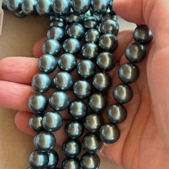 12mm Shell Pearl Beads Mermaid Teal Round 15Pcs Per Strand