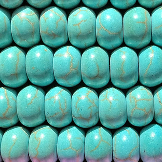 Dyed Turquoise Magnesite 8x5mm Rondelle Semi-Precious Stone Beads Per Strand
