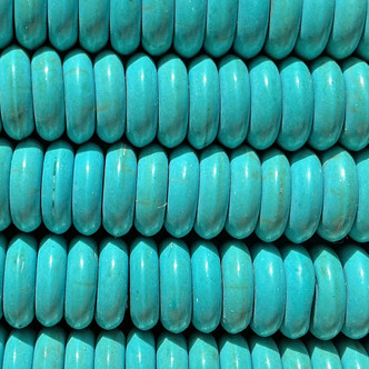 Dyed Turquoise Magnesite 11mm Rondelle Semi-Precious Stone Beads Per Strand