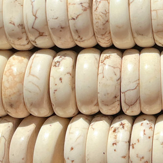 Dyed White Magnesite 16mm Rondelle Semi-Precious Stone Beads Per Strand