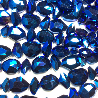 Metallic Capri Blue Mixed Designer Chinese Crystal Glass Beads Per Strand