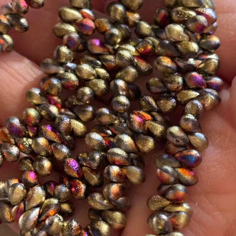 6x4mm Czech Glass Drop Beads Etched California Purple 50Pcs Per Strand
