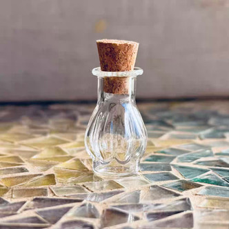 1" Inch Corrugated Glass Bottle Cork Top Jewelry Pendant Per Pc