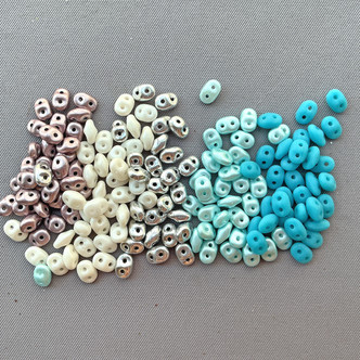 Frosty Sunrise Custom Dry Gulch Mix 5x2.5mm Czech Glass Two Hole SuperDuo Beads Per Tube