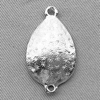 Teardrop Rivoli Setting 2 Loop Links Connectors 25x15mm Antique Silver Plated Alloy Q6 Per Pkg