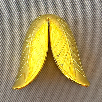 4 Petal Flower Bead Caps 17x22mm Gold Plated Brass Q10 Per Pkg