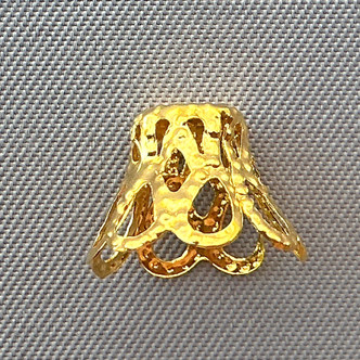 Filigree Cone Bead Caps 11x8mm Gold Plated Iron Q100 Per Pkg