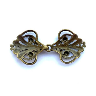 Baroque Flourish Hook Clasps 25x21mm Antique Brass Plated Copper Q2 Per Pkg