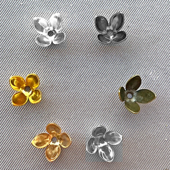 Small Smooth Flower Petal Bead Caps 8x6mm Mixed Metal Plated Iron Q300 Per Box