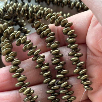 6mm Lentil Coin Czech Glass Bronze 50 Beads Per Strand