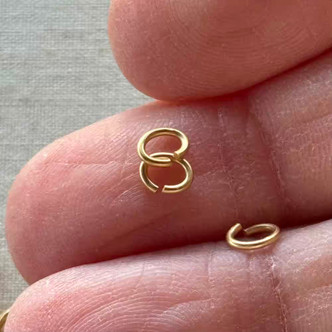 Oval Open 3.5mm Jump Rings 20 Gauge Satin Hamilton Gold Plated Brass Q50 Per Pkg