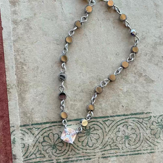 Coins of Silver Minimal Necklace Artisan Made Choker Chain 14" Per Pc
