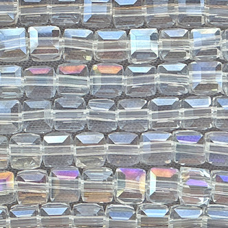 Clear Crystal AB 4mm Faceted Cube Chinese Crystal Glass Beads Per Strand