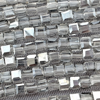 Gray Diamond CAL 2mm Cube Chinese Crystal Glass Beads Per Strand